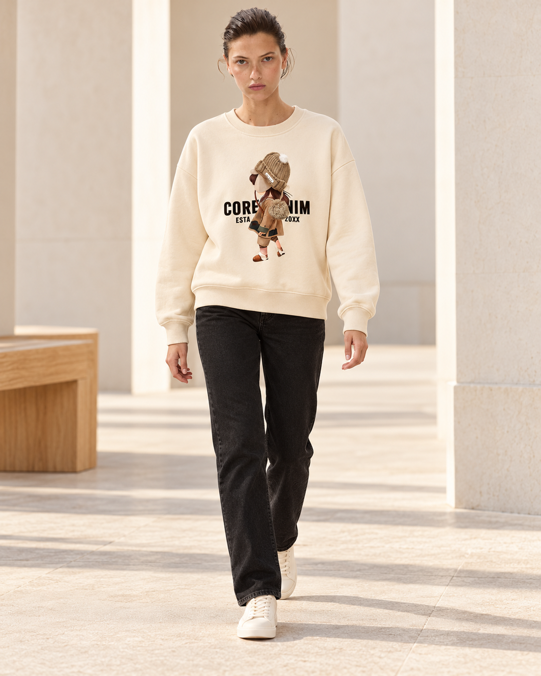 3D Pom-Pom Graphic Sweatshirt
