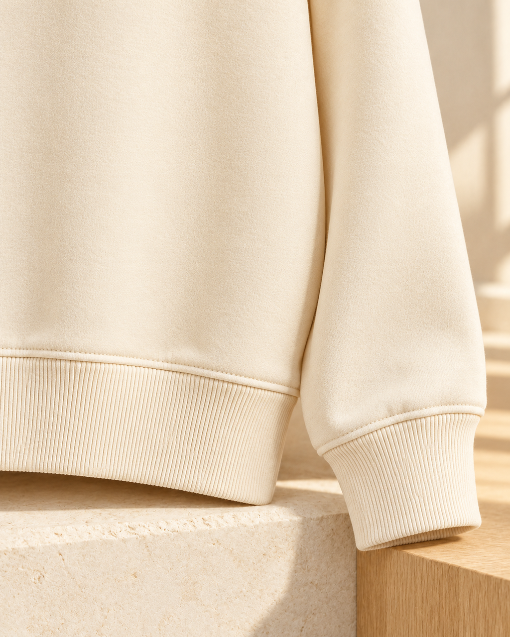 3D Pom-Pom Graphic Sweatshirt – cuff hem detail