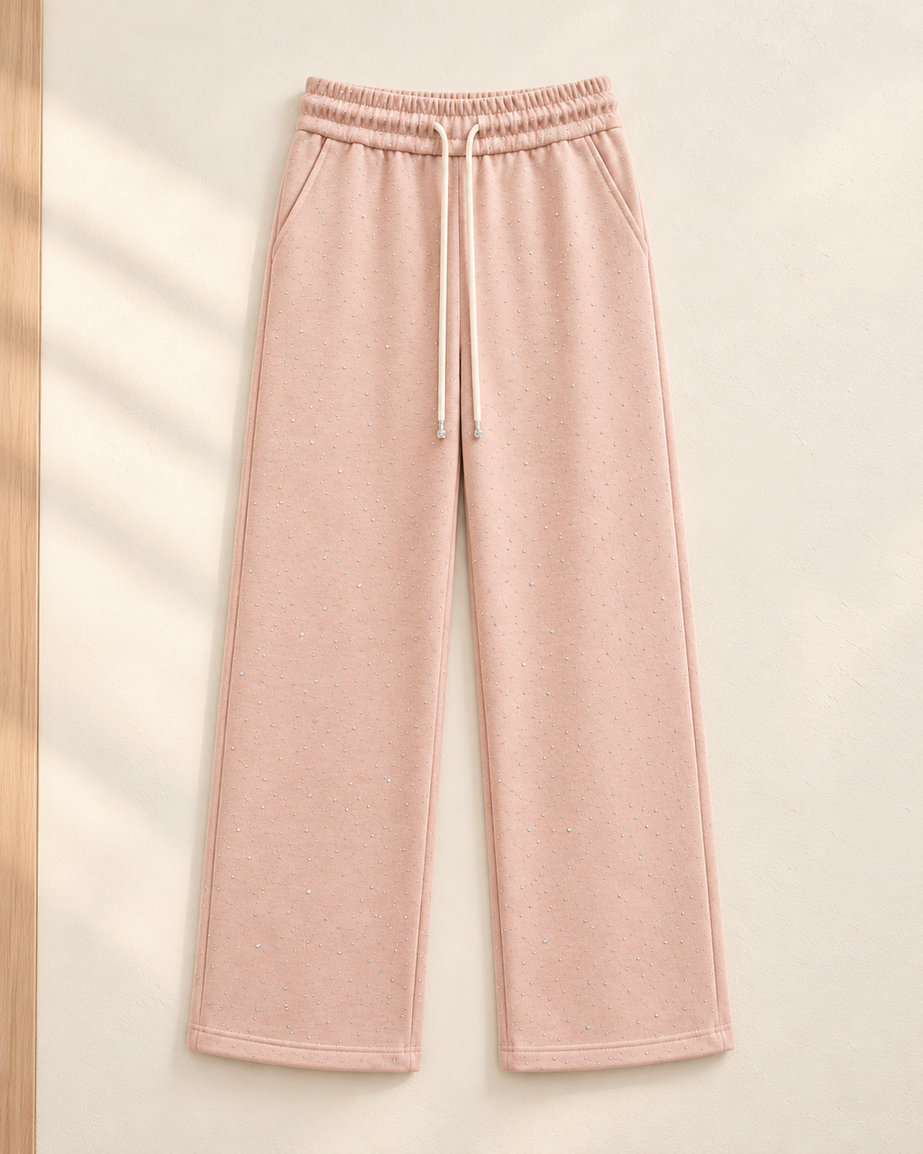 Blush Rhinestone Straight Leg Sweatpants – product showcase