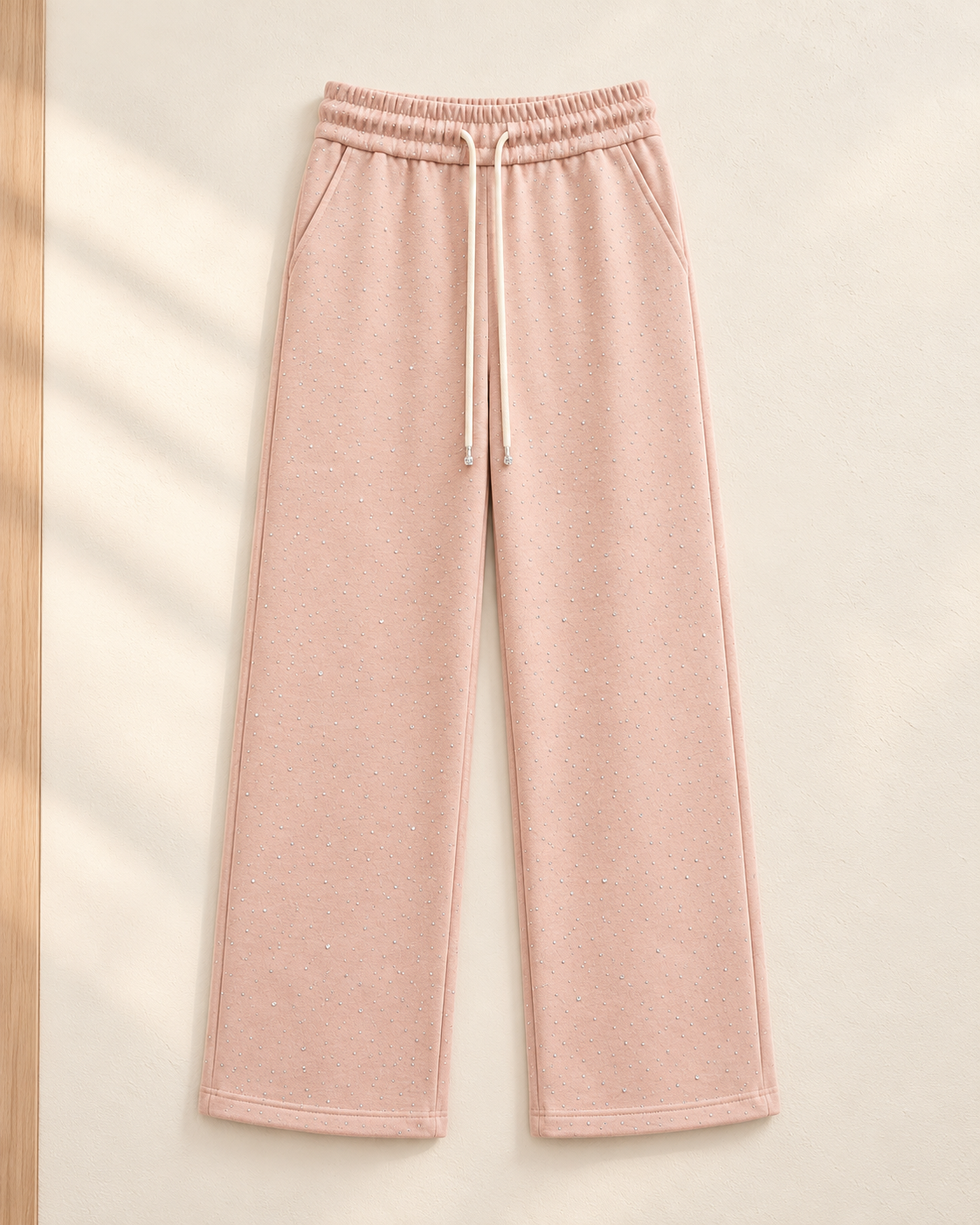 Blush Rhinestone Straight Leg Sweatpants – product showcase
