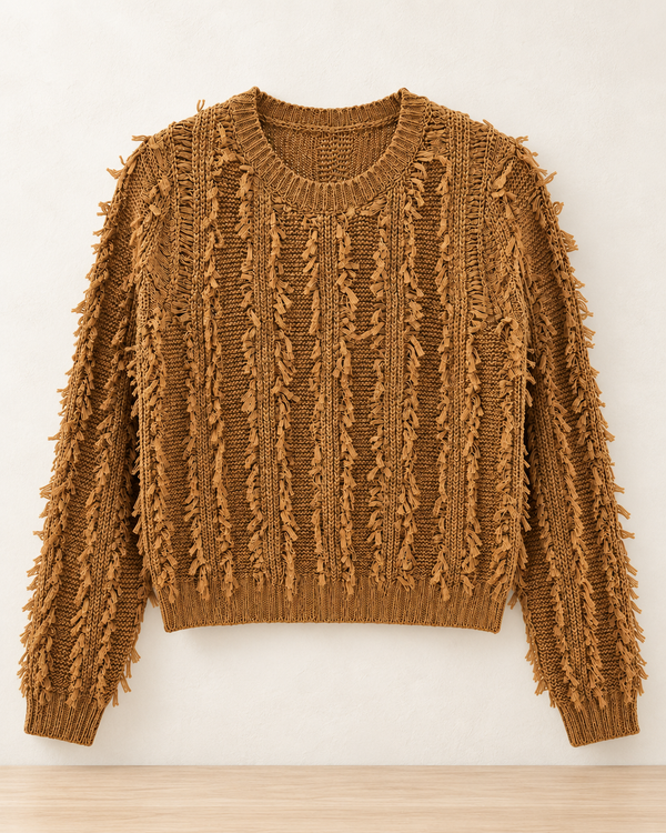 Bordeaux Fringe Knit