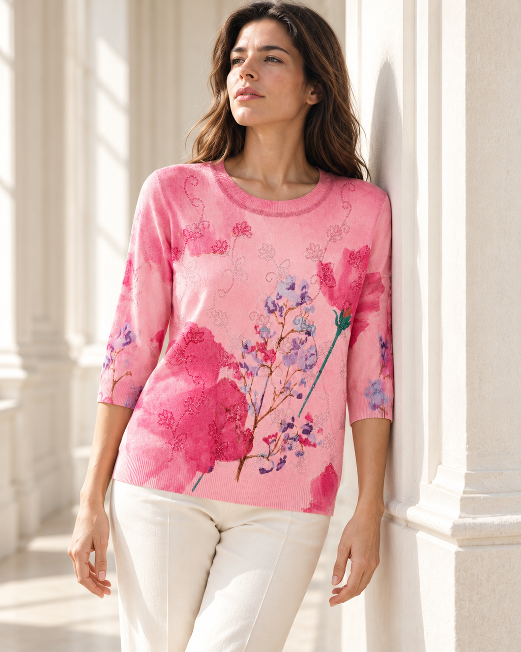 Botanical Vintage Top – closer styled model