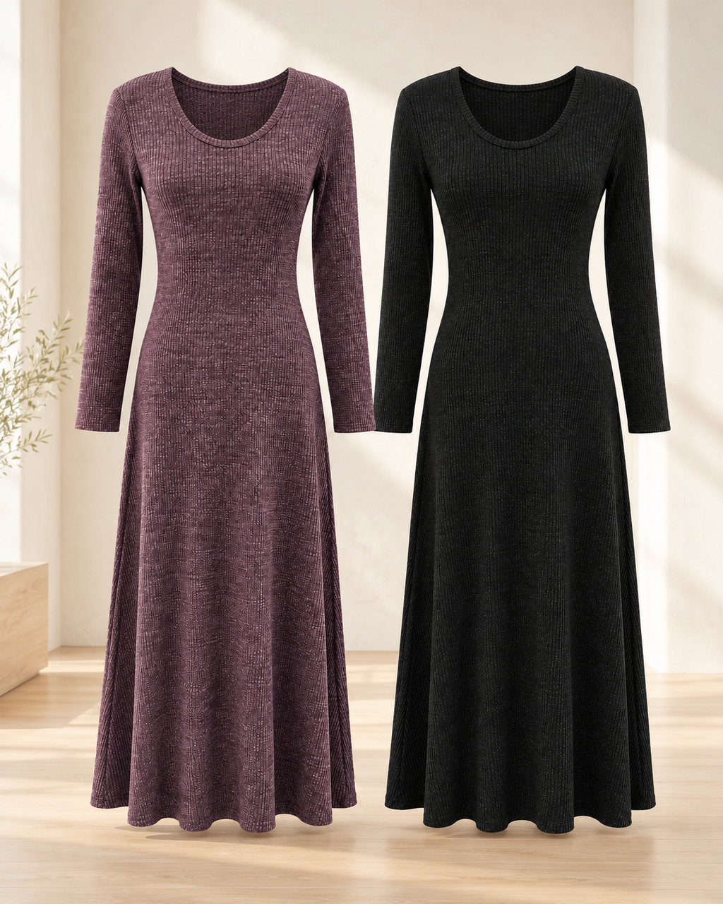 Classic Knit Midi Dress – colours