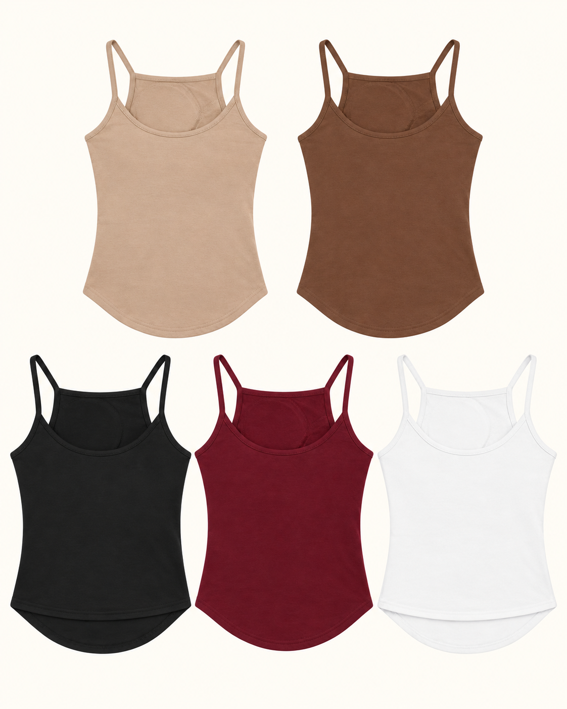 Contour Padded Cami Top – colours comparison
