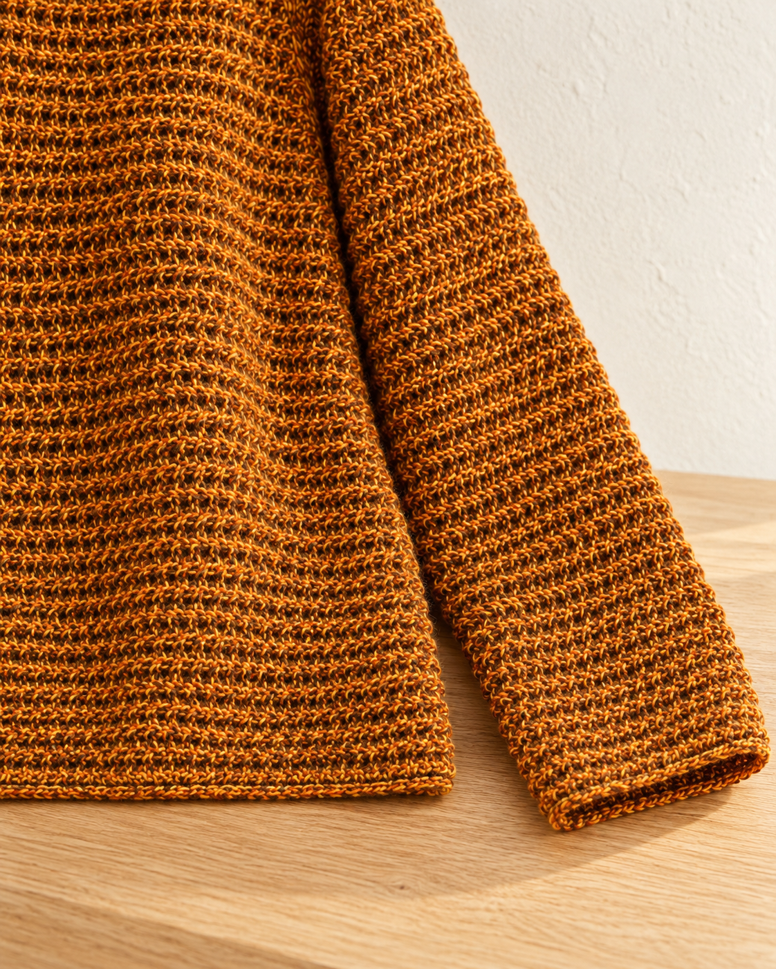 Cozy Ribbed Knit Sweater – hem cuff detail