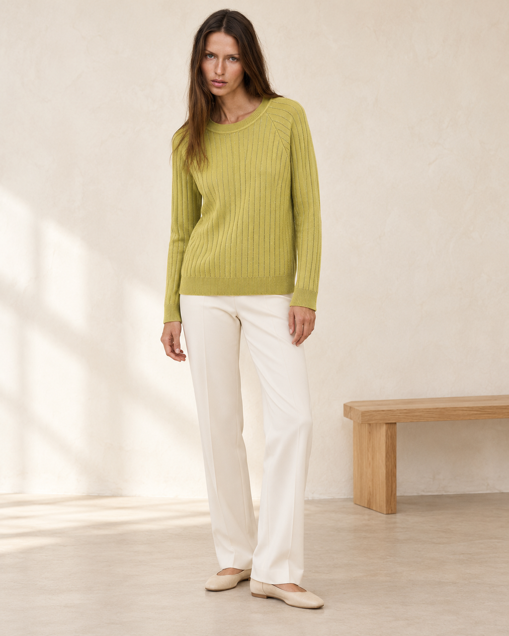 Crew Neck Rib Sweater – model hero