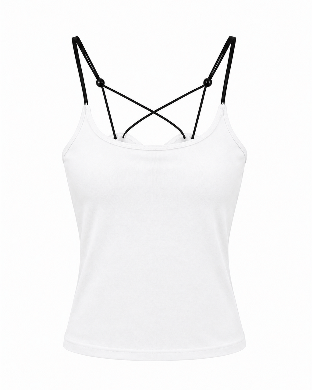 Cross Strap Padded Cami Top – white colour