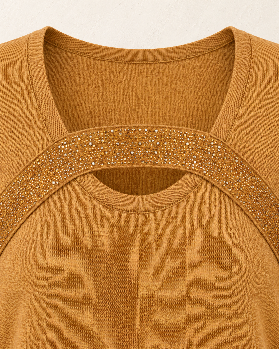 Crystal Strap Knit Top – crystal band detail