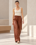 Faux Leather Wide Leg Pants – model hero