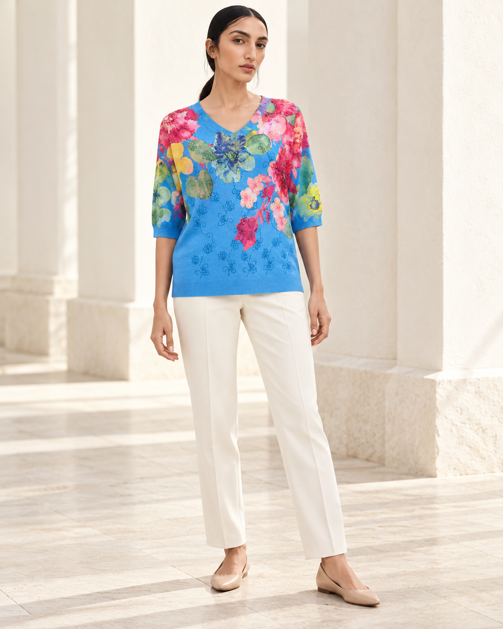 Floral Romance Top – full length model