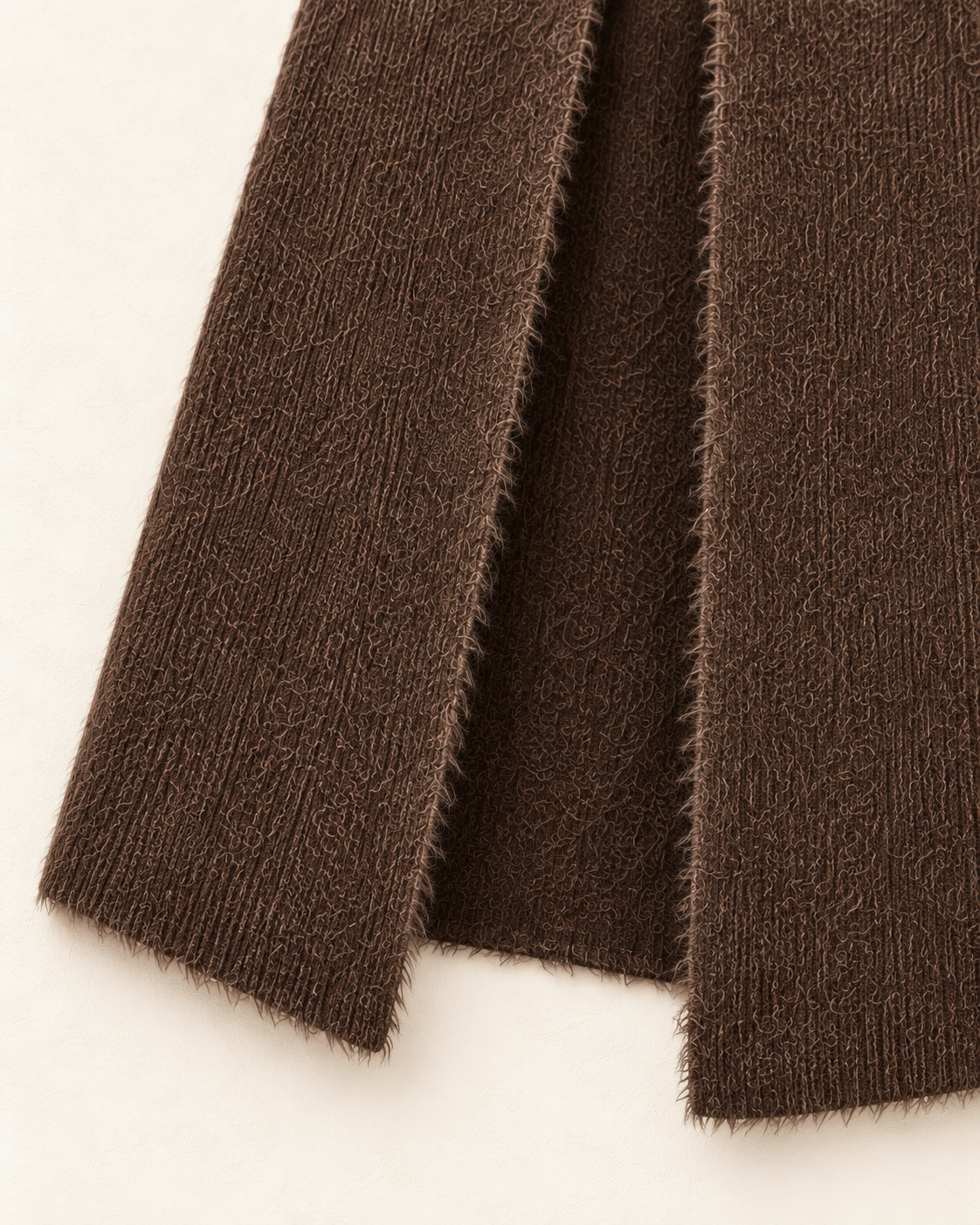 Fuzzy Knit Cape – hem detail