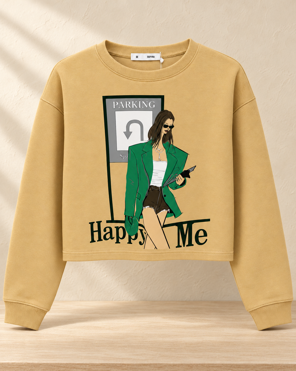 Graphic Cropped Sweatshirt – product showcase