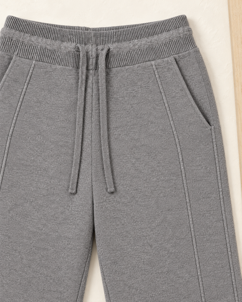 Gray Seam Detail Wide Leg Sweatpants – waist seam detail