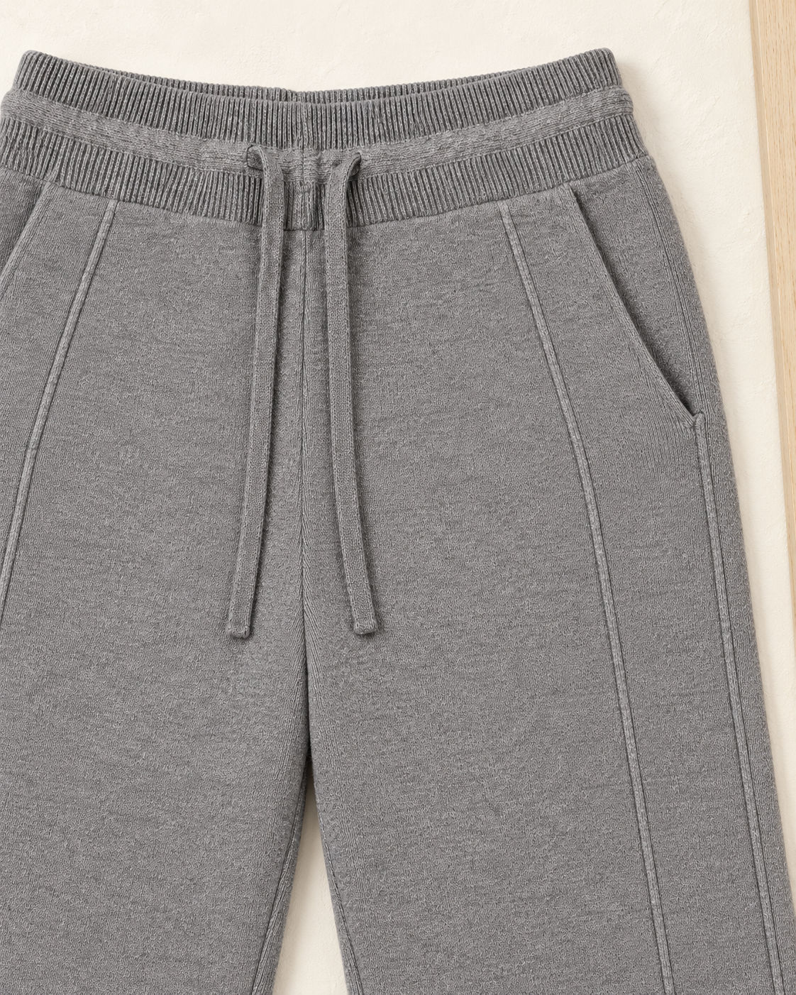 Gray Seam Detail Wide Leg Sweatpants – waist seam detail