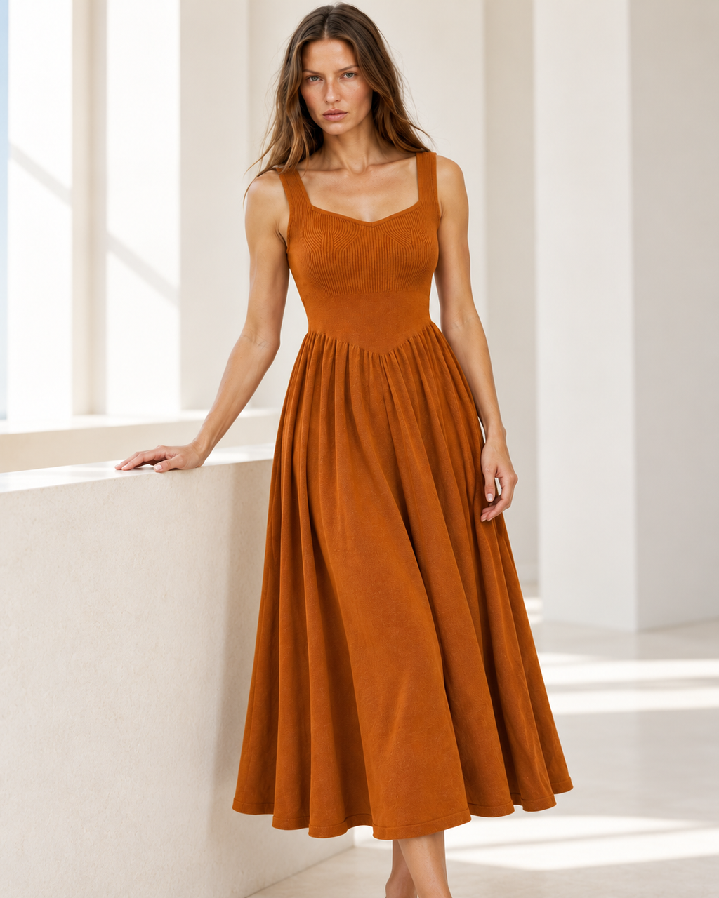 Maple Rib Midi – closer styled model