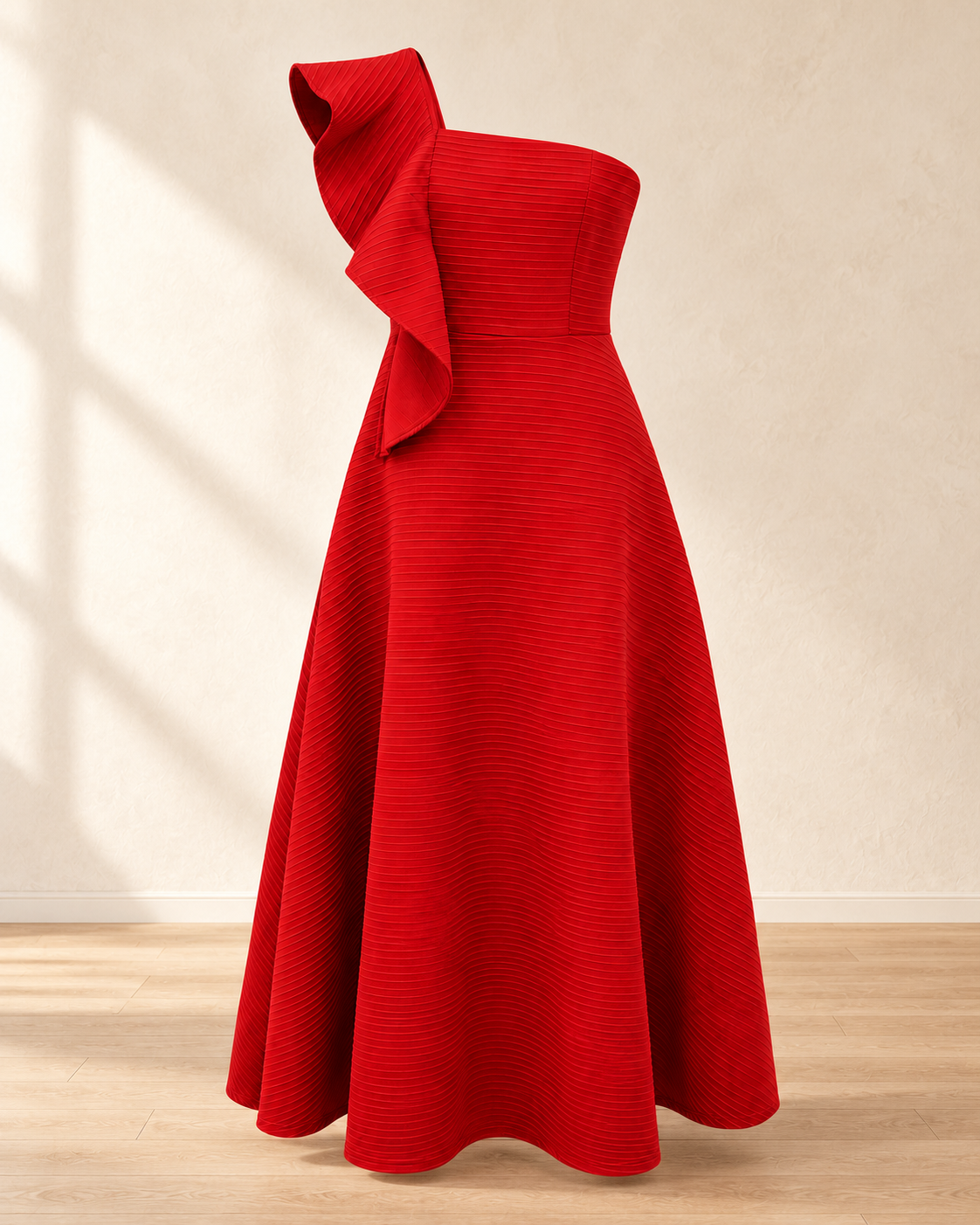 One-Shoulder Ruffle A-Line Dress – product showcase
