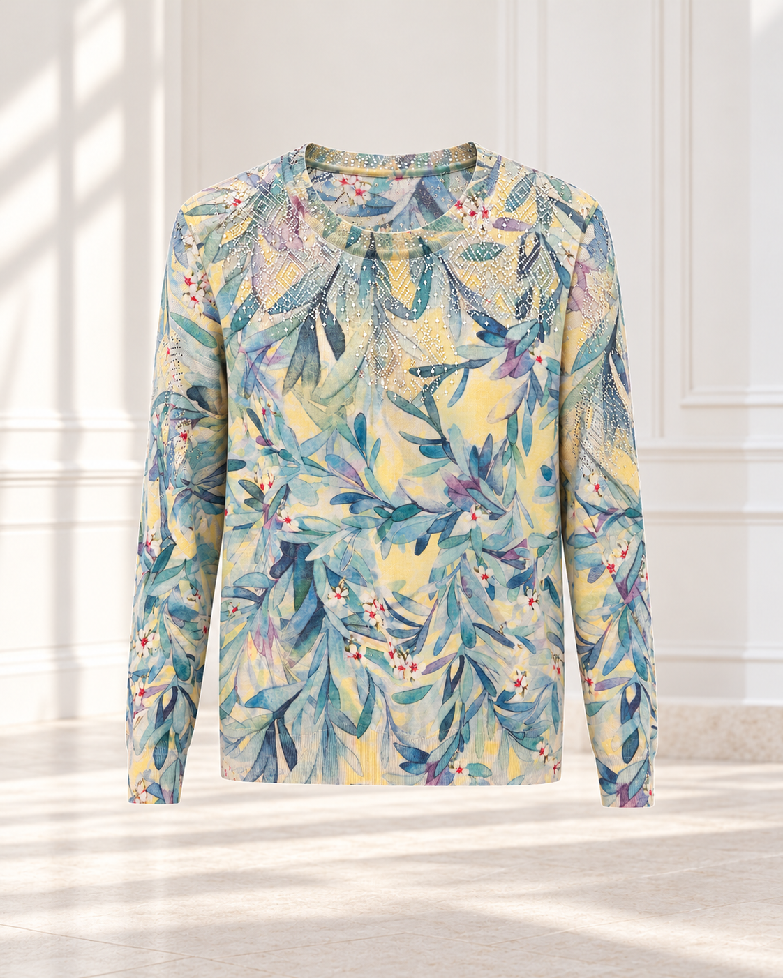 Overall Leaf Print Top – product showcase