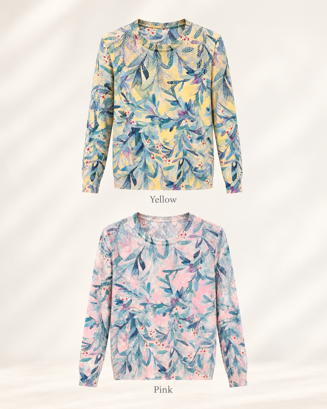 Overall Leaf Print Top – colours