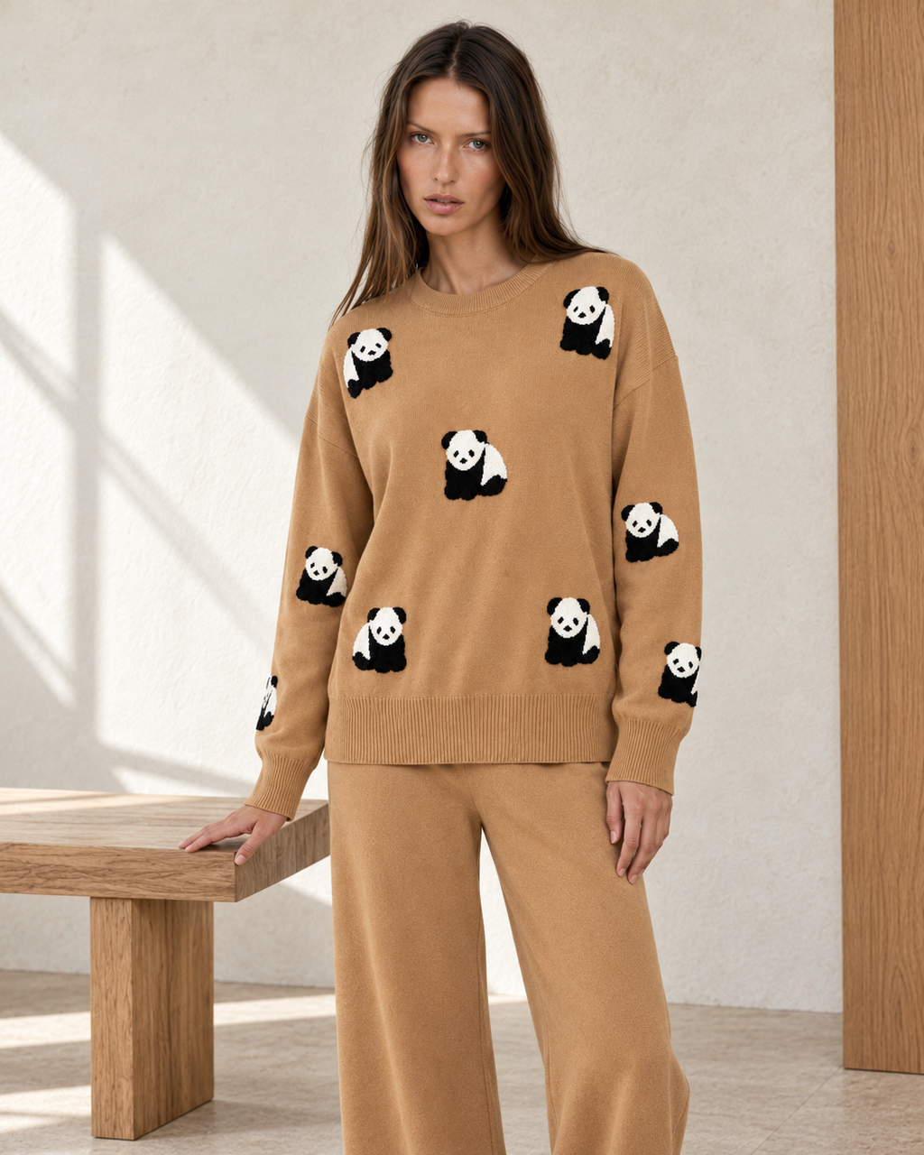 Panda Knit Co-ord Set – closer model