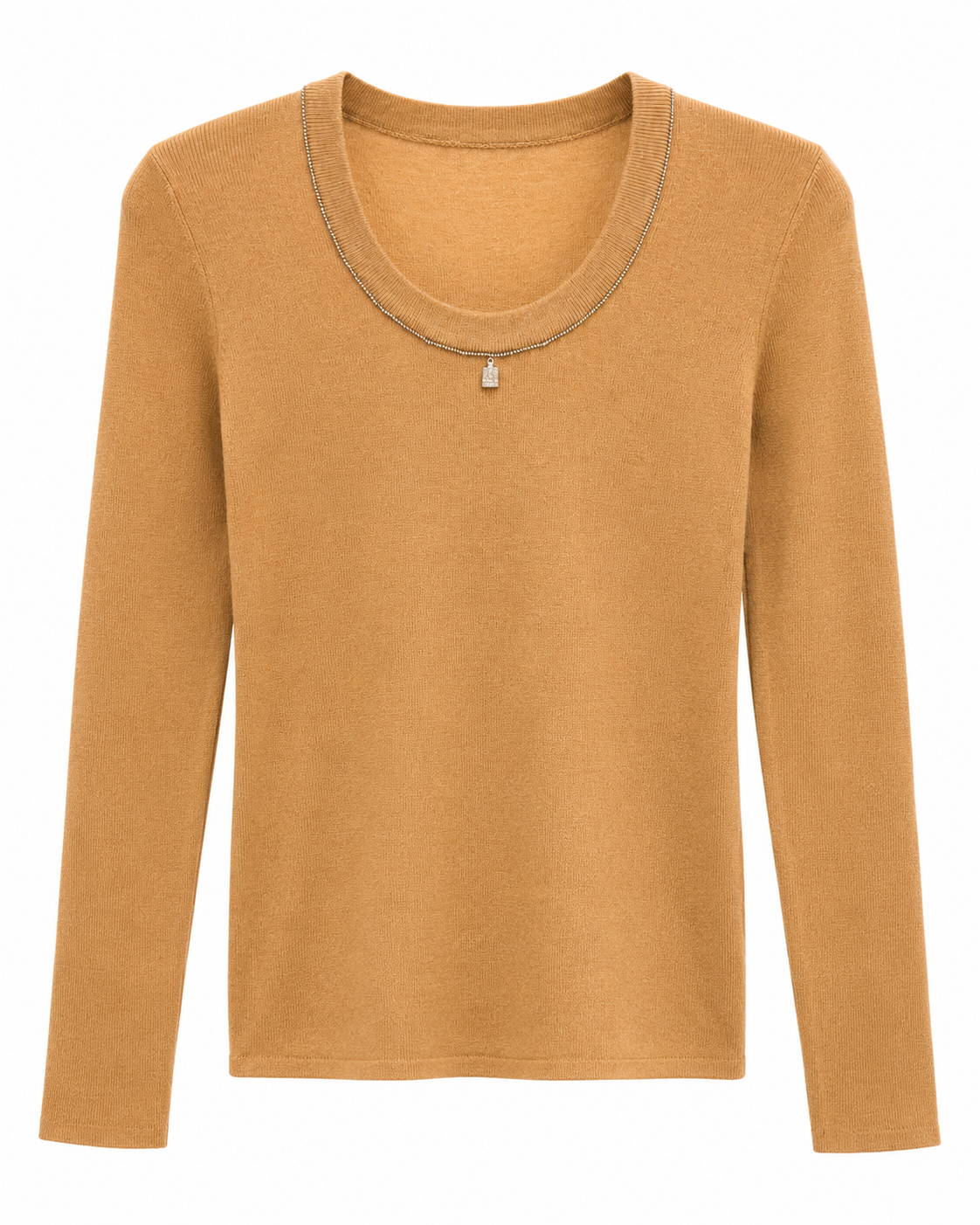 Pendant Knit Top – camel