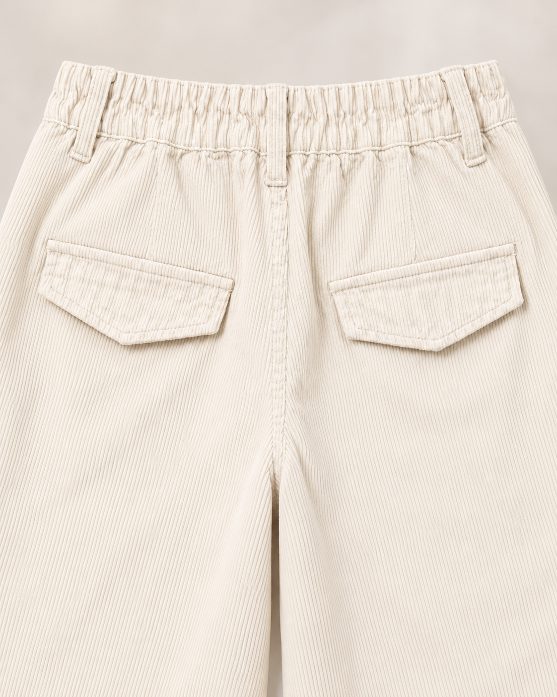 Pleated Corduroy Culotte Trousers – rear pocket detail