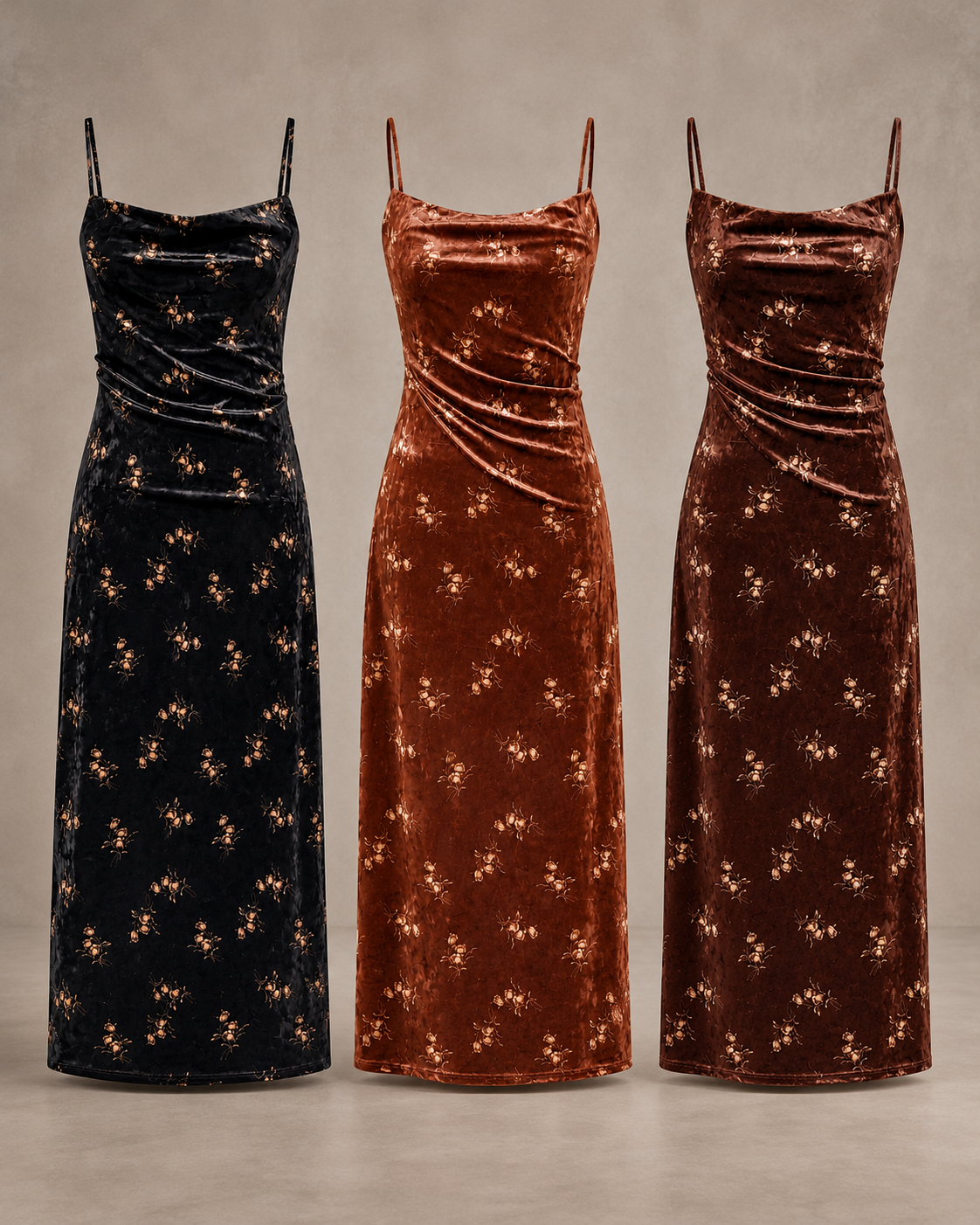 Printed Velvet Dress – colours