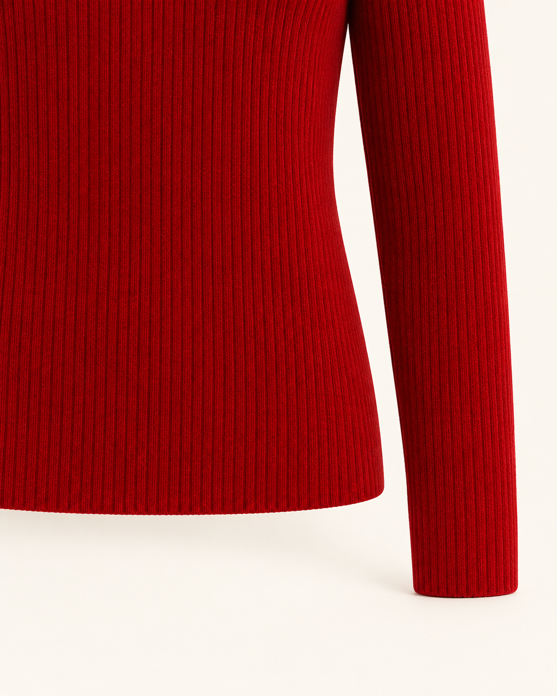 Rhinestone Bow Off-Shoulder Knit Top – rib cuff detail