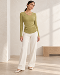 Ribbed Ruched Top – model hero