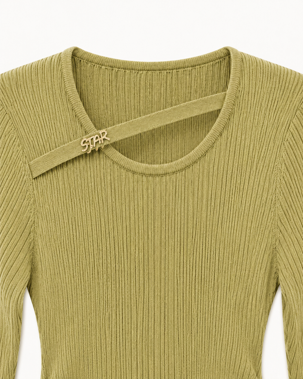 Ribbed Ruched Top – neck strap detail