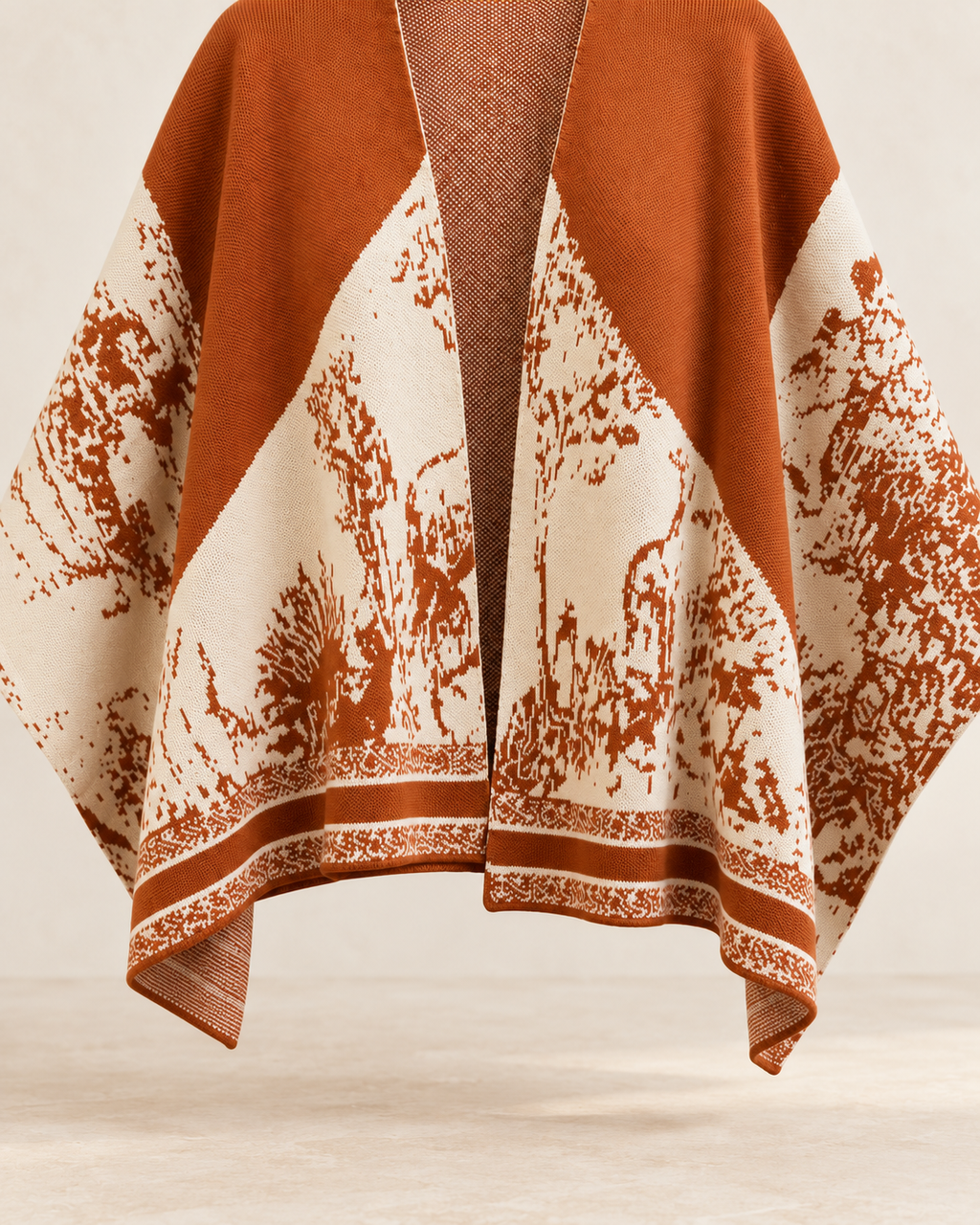 Rust Printed Cape & Pants Set – cape print detail