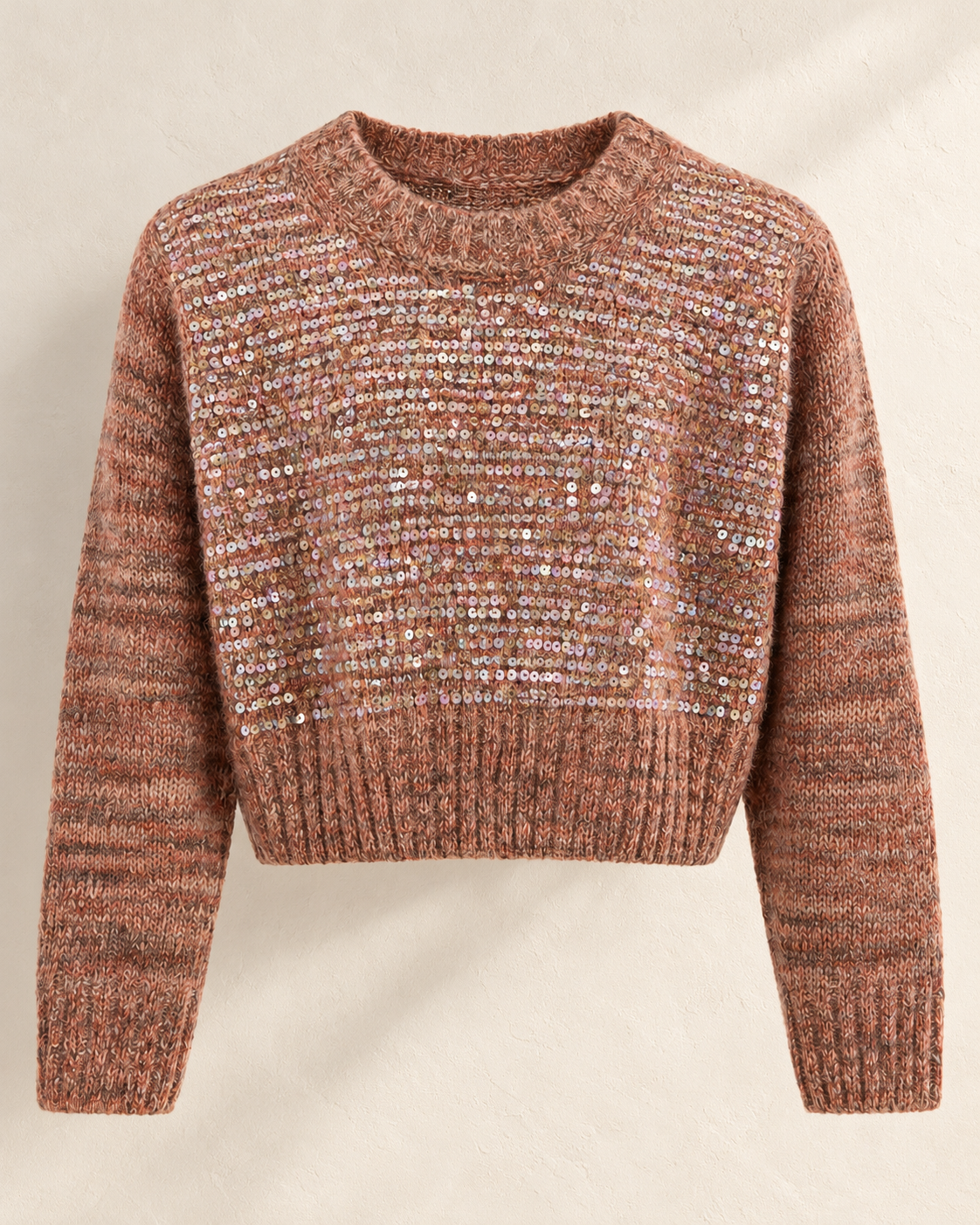 Sequin Embellished Cropped Knit Sweater – product showcase