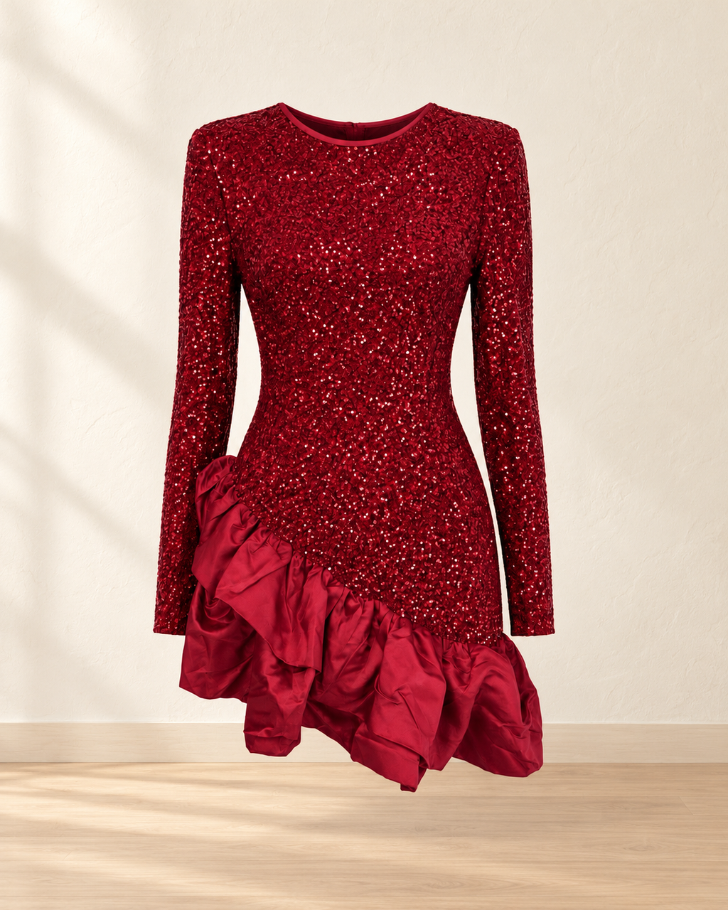 Sequin Ruffle Mini Dress – product showcase