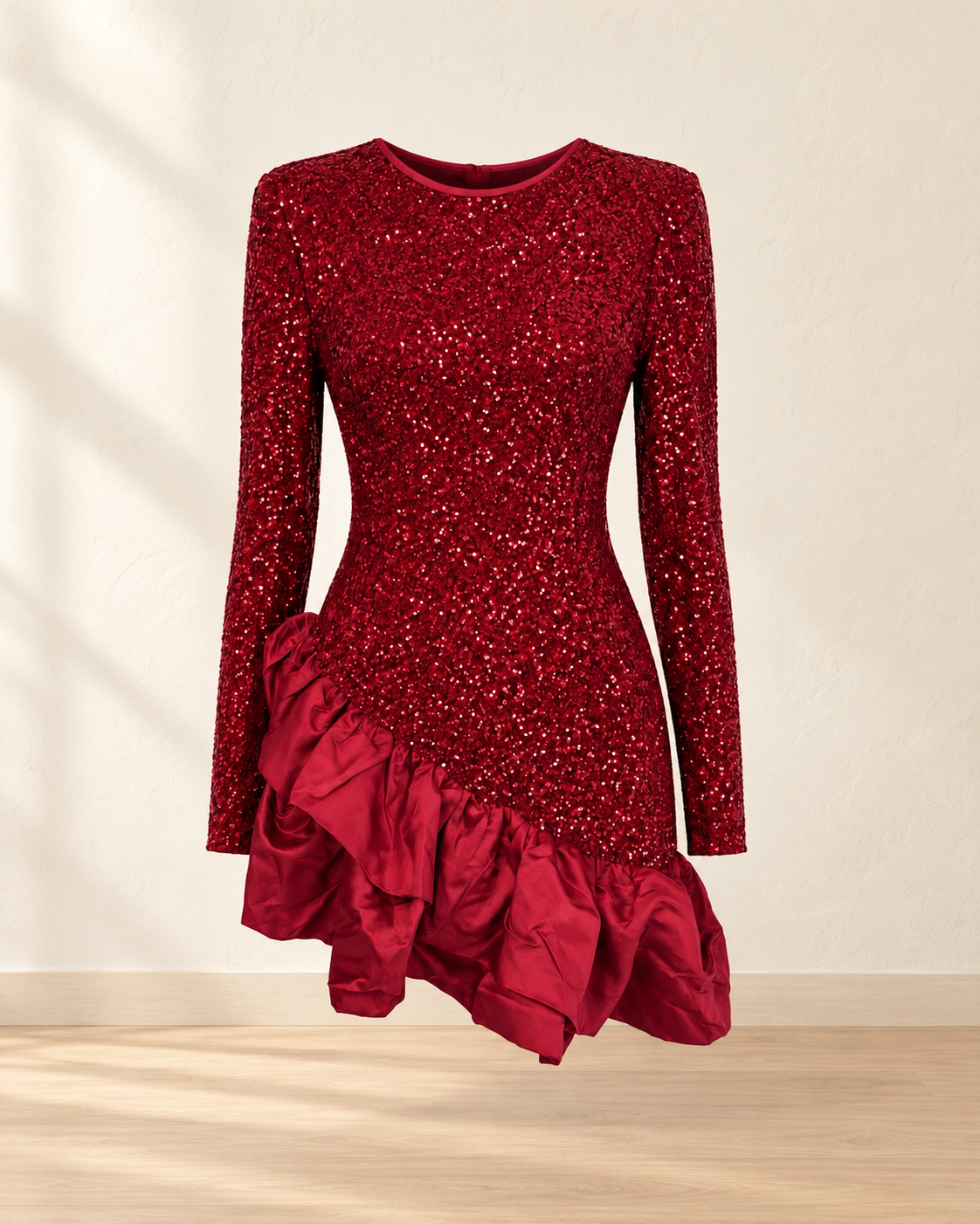 Sequin Ruffle Mini Dress – product showcase