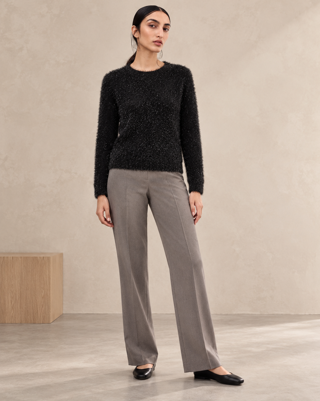 Shimmer Eyelash Knit Sweater – model hero
