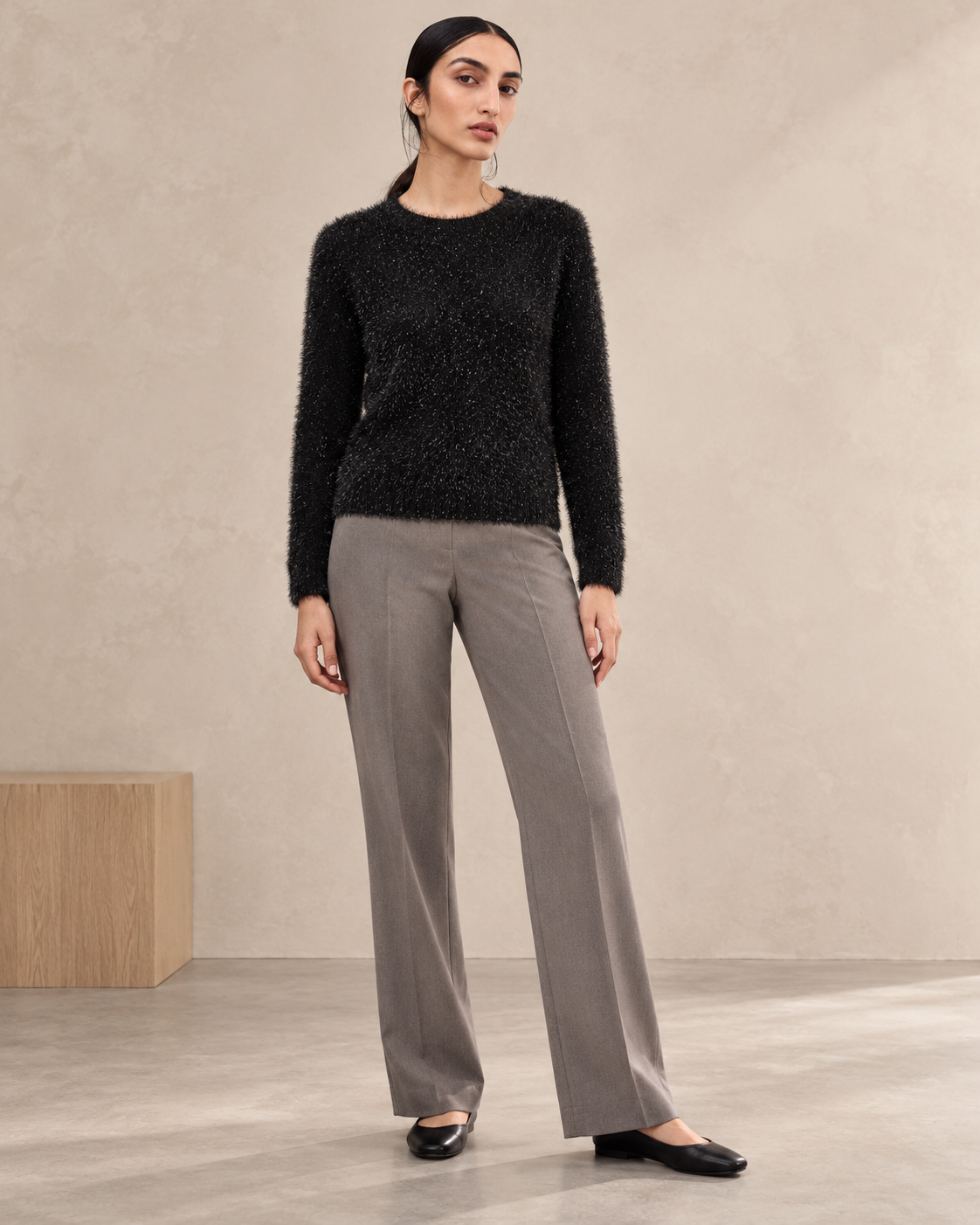 Shimmer Eyelash Knit Sweater – model hero