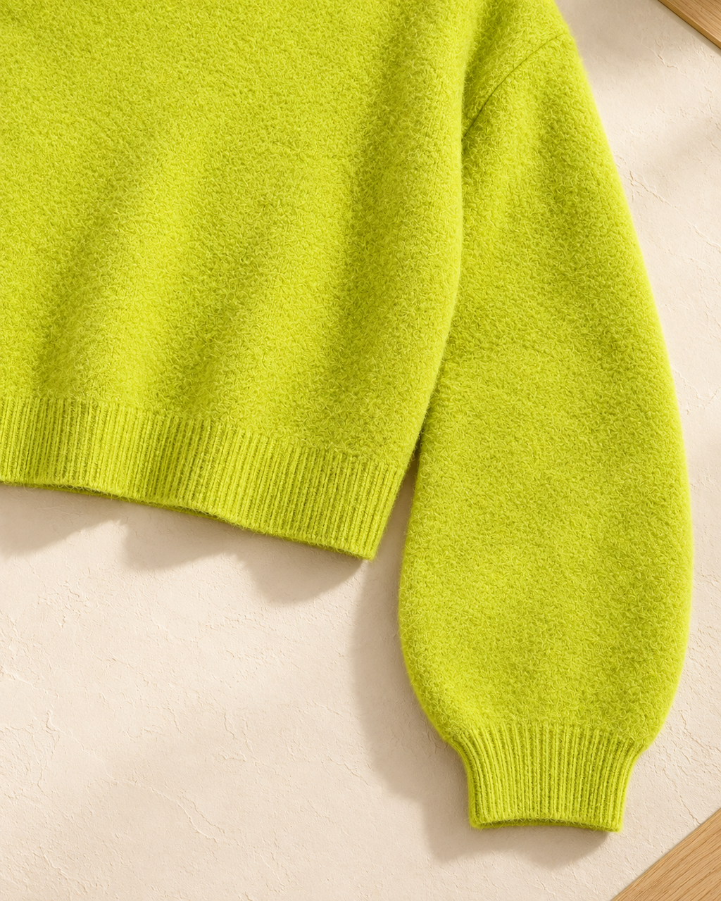 Soft Touch Cropped Sweater – hem cuff detail
