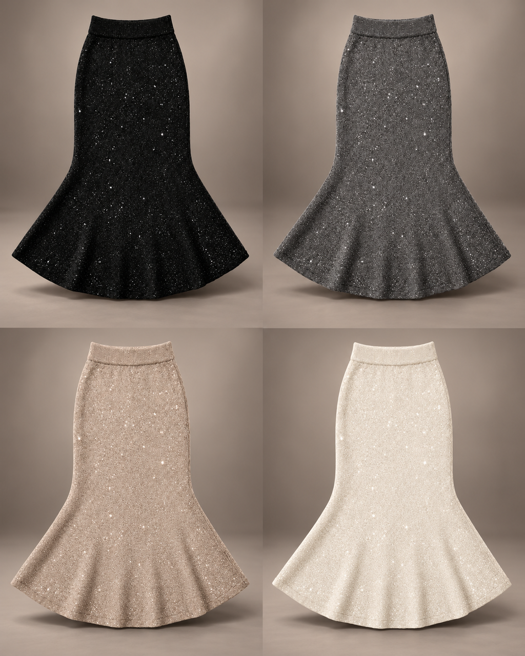 Sparkle Knit Midi Skirt – colours