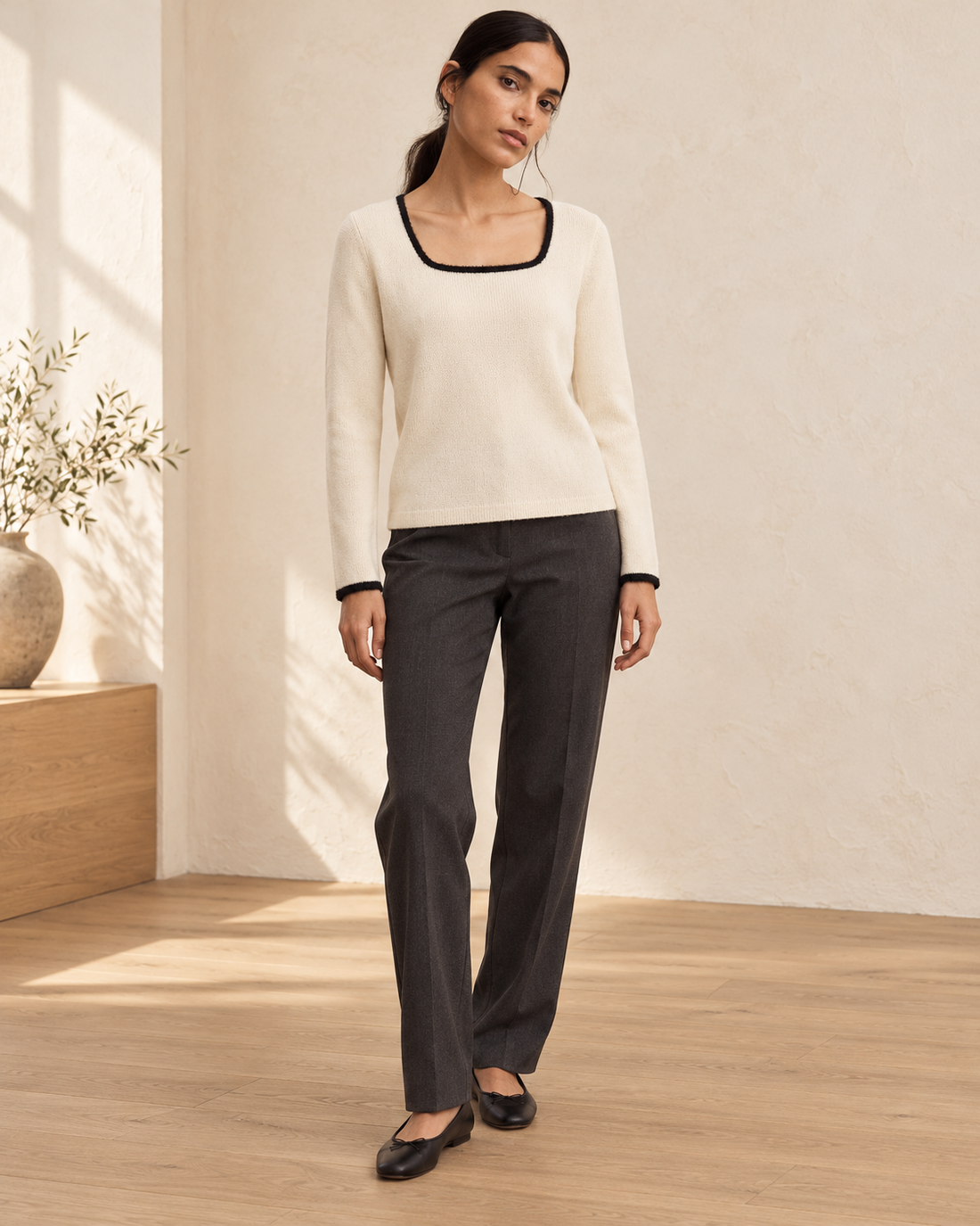 Square Neck Knit Top
