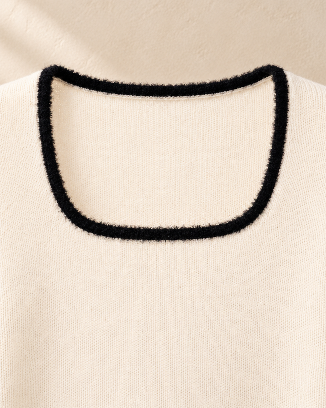 Square Neck Knit Top – neckline detail