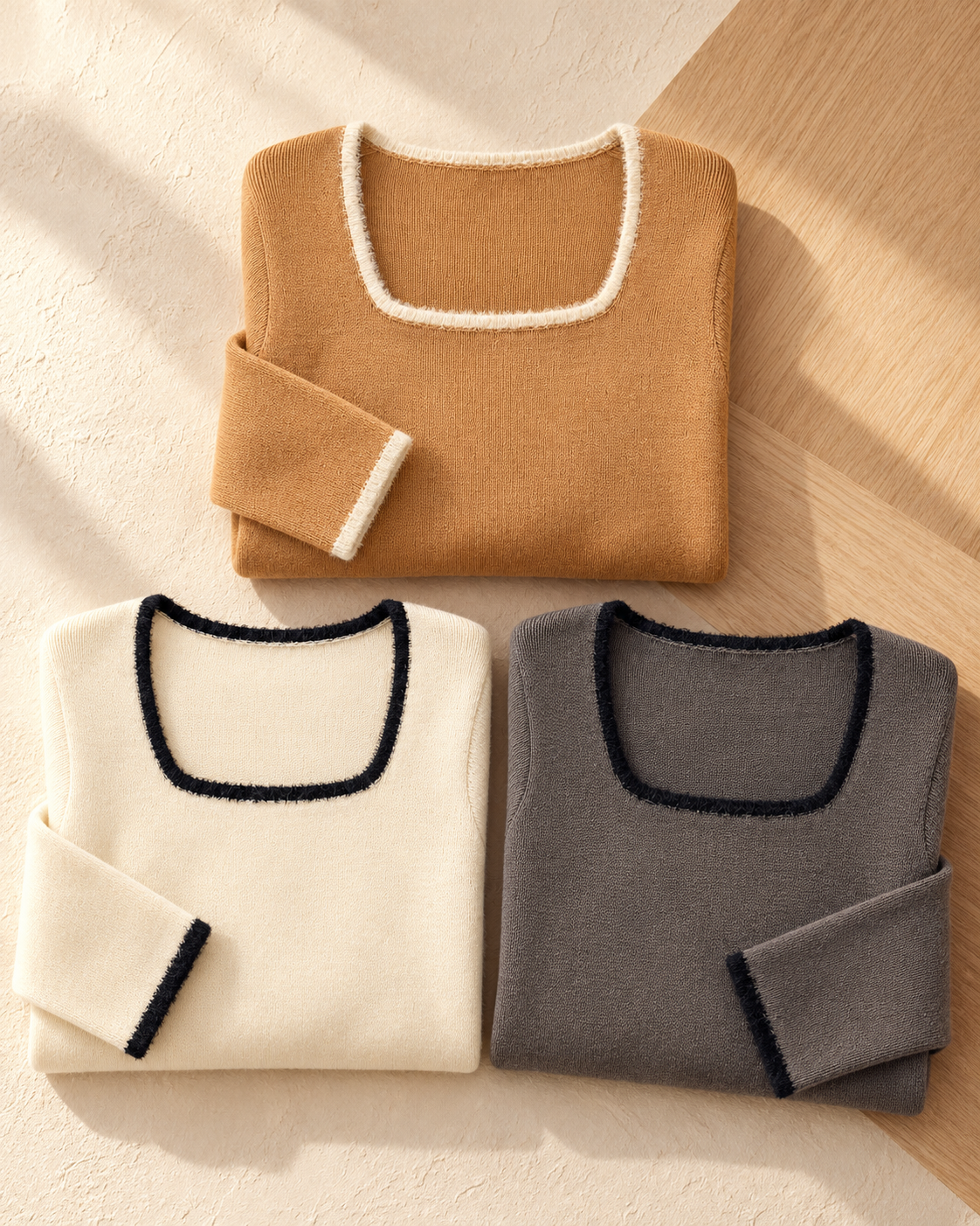 Square Neck Knit Top – colour comparison