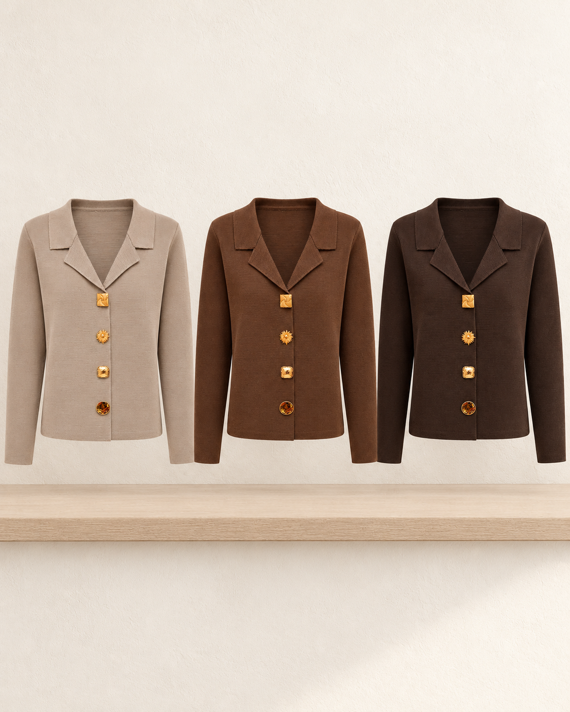 Statement Button Knit Cardigan – colours