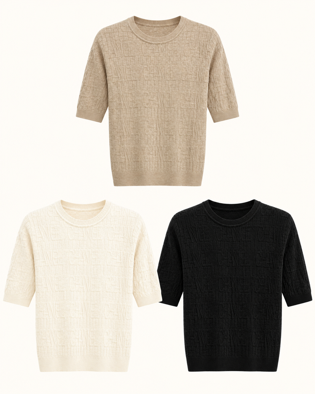 Textured Knit Half Sleeve Top – colours comparison