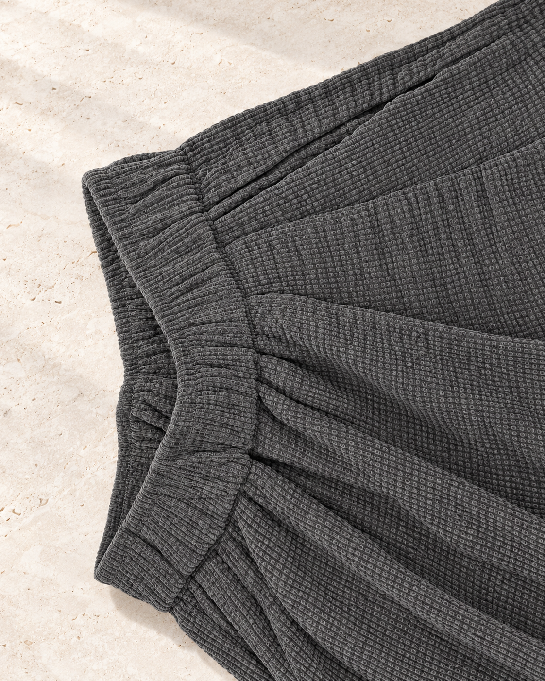Textured Lounge Trousers – waist construction detail