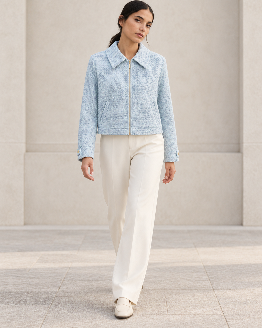 Textured Zip Jacket – full length hero