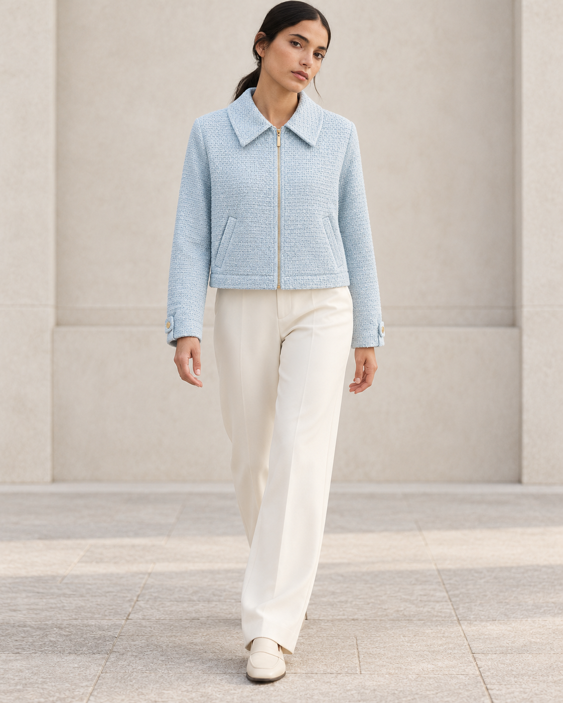 Textured Zip Jacket – full length hero