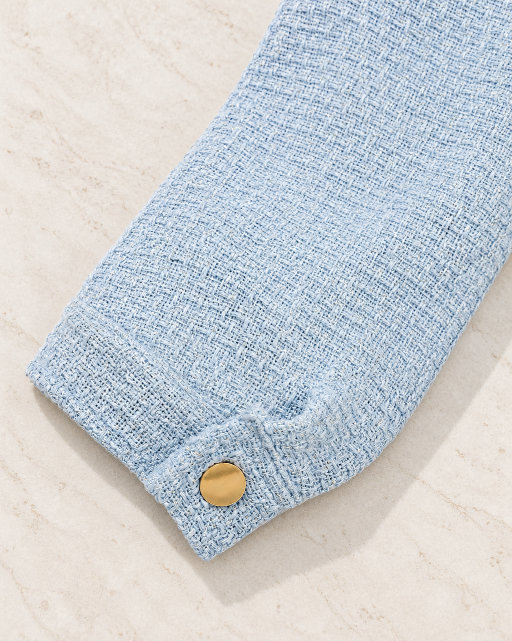 Textured Zip Jacket – buttoned cuff detail