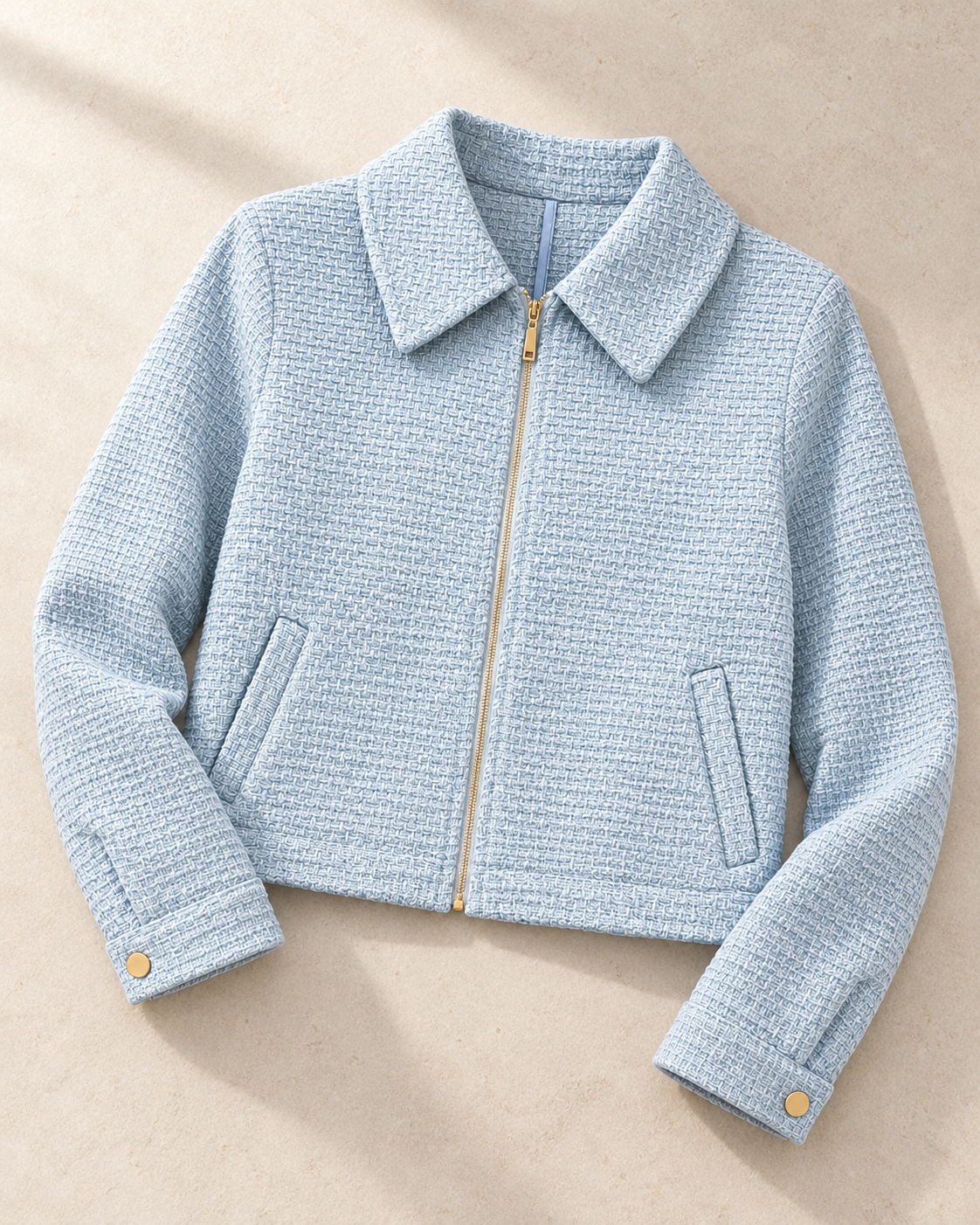 Textured Zip Jacket – single colour flatlay