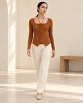 Tie-Back Knit Top – model hero