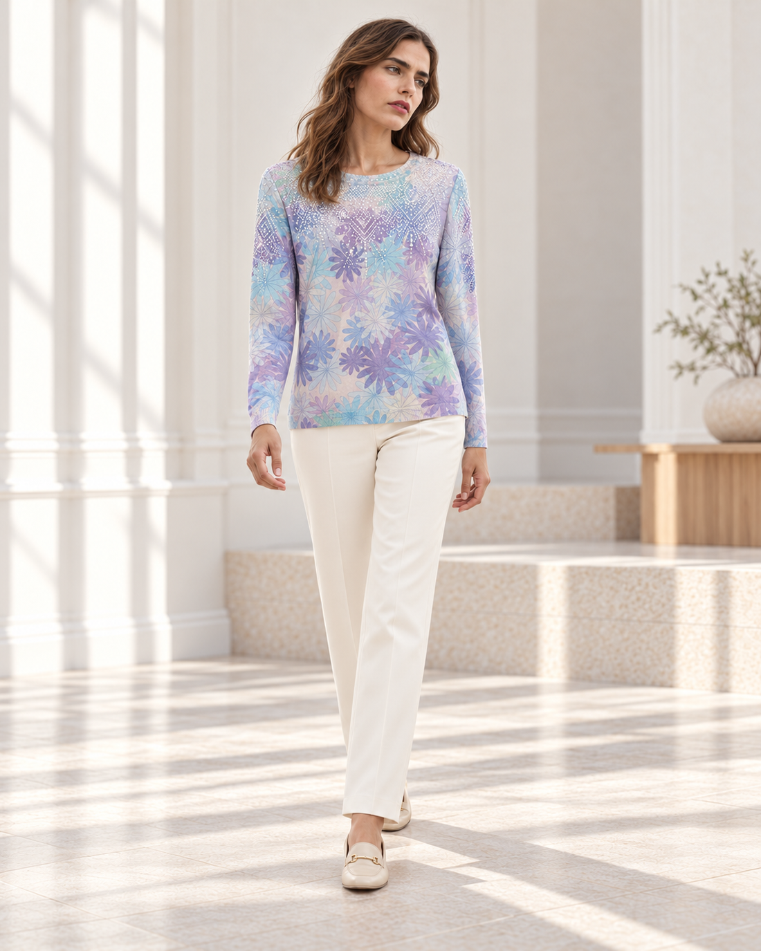 Tie Dye Floral Top