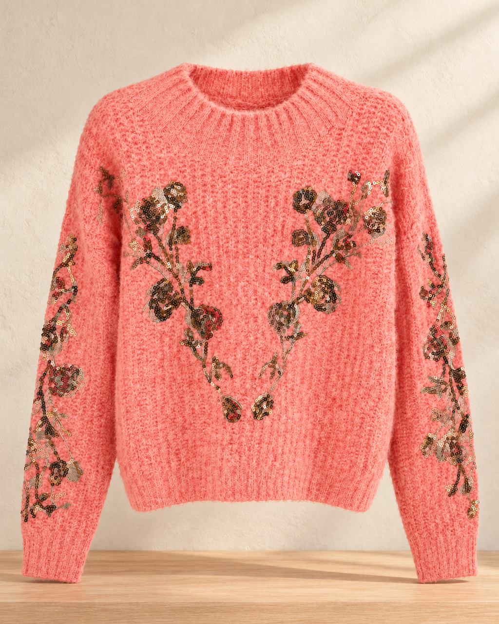Sequin Floral Knit Sweater – product showcase